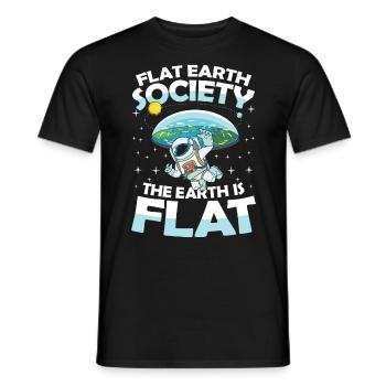 Flat Earth Society The Earth is Flat - Männer T-Shirt - Schwarz - Vorne - AI Model Male 178 light (178cm)