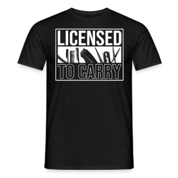 Licensed to wear, hairdresser, hair clipper - Men's T-Shirt - black - Front - AI Model Male 178 light (178cm)