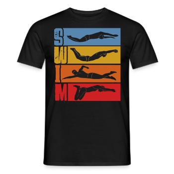 Swimming, swimming, water sports - Men's T-Shirt - black - Front - AI Model Male 178 light (178cm)