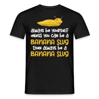 Banana Snails, A Banana Snail Being - Men's T-Shirt - black - Front - AI Model Male 178 light (178cm)