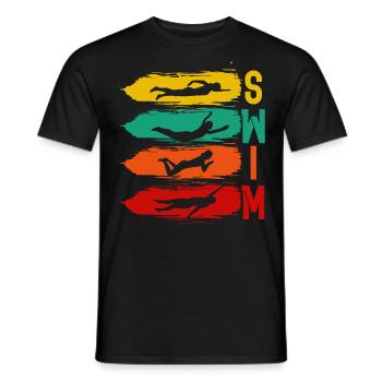 Swimming, swimming, water sports - Men's T-Shirt - black - Front - AI Model Male 178 light (178cm)