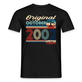 October Vintage 2002 20th Birthday Gift - Men's T-Shirt - black - Front - AI Model Male 178 light (178cm)