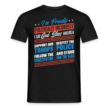 Ich Bin Politisch Inkorrekt, Stolzer Amerikaner - Männer T-Shirt - Schwarz - Vorne - AI Model Male 178 light (178cm)