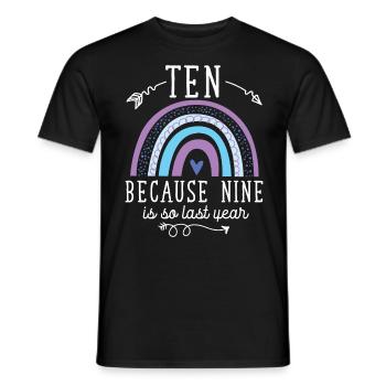 10 ans d’anniversaire, 10 ans - T-shirt homme - noir - Devant - AI Model Male 178 light (178cm)