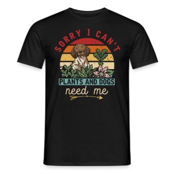Garten, Gärtner, Pflanzen Und Hunde - Männer T-Shirt - Schwarz - Vorne - AI Model Male 178 light (178cm)