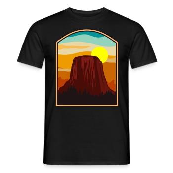 Devils Tower National Monument - Men's T-Shirt - black - Front - AI Model Male 178 light (178cm)