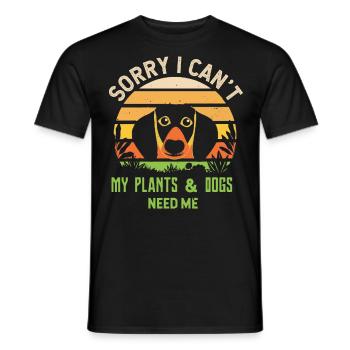 Garten, Gärtner, Pflanzen Und Hunde - Männer T-Shirt - Schwarz - Vorne - AI Model Male 178 light (178cm)