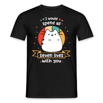Cat Funny Cats Saying Kitten Comic Hangover - Men's T-Shirt - black - Front - AI Model Male 178 light (178cm)