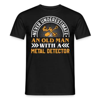 Metal detection, metal detector - Men's T-Shirt - black - Front - AI Model Male 178 light (178cm)