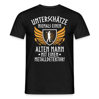 Metalldetektion, Metalldetektor - Männer T-Shirt - Schwarz - Vorne - AI Model Male 178 light (178cm)