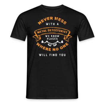 Metal detection, metal detector - Men's T-Shirt - black - Front - AI Model Male 178 light (178cm)