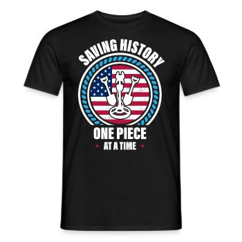 Metal detection, metal detector - Men's T-Shirt - black - Front - AI Model Male 178 light (178cm)