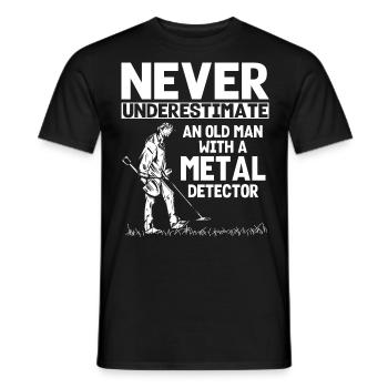 Metal detection, metal detector - Men's T-Shirt - black - Front - AI Model Male 178 light (178cm)