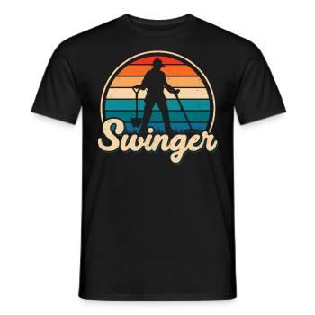 Metal detection, metal detector - Men's T-Shirt - black - Front - AI Model Male 178 light (178cm)