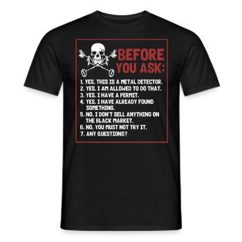 Metal detection, metal detector - Men's T-Shirt - black - Front - AI Model Male 178 light (178cm)