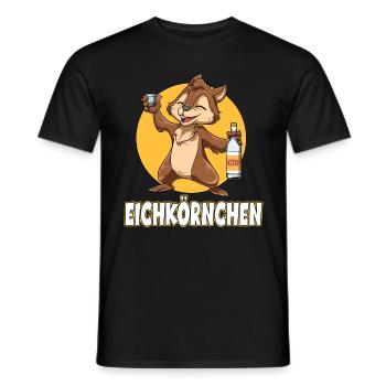 Eichkörnchen Eichhörnchen mit Korn - Männer T-Shirt - Schwarz - Vorne - AI Model Male 178 light (178cm)