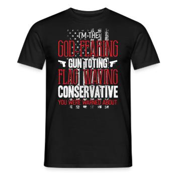 Amerikaner, Gott Angst, Flagge Wehne Konservativ - Männer T-Shirt - Schwarz - Vorne - AI Model Male 178 light (178cm)