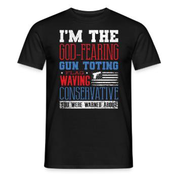 Amerikaner, Gott Angst, Flagge Wehne Konservativ - Männer T-Shirt - Schwarz - Vorne - AI Model Male 178 light (178cm)