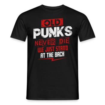 Old Punks Never Die, Punk Music - Men's T-Shirt - black - Front - AI Model Male 178 light (178cm)