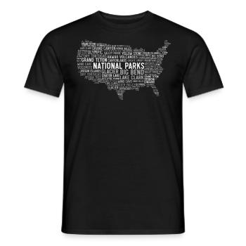 National Parks Of the USA, National Park - Men's T-Shirt - black - Front - AI Model Male 178 light (178cm)