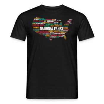 National Parks Of the USA, National Park - Men's T-Shirt - black - Front - AI Model Male 178 light (178cm)