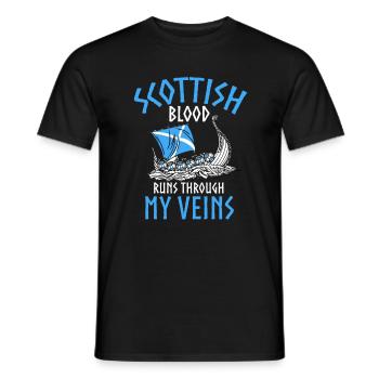 Scottish Blood Runs Through My Veins - Men's T-Shirt - black - Front - AI Model Male 178 light (178cm)