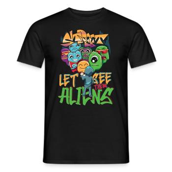 Let See Them Aliens Graffiti Spray Kunst Street - Männer T-Shirt - Schwarz - Vorne - AI Model Male 178 light (178cm)