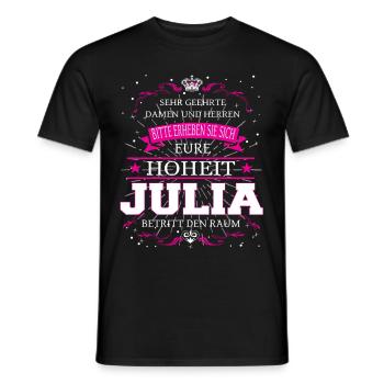 Eure Hoheit Julia betritt den Raum - Männer T-Shirt - Schwarz - Vorne - AI Model Male 178 light (178cm)