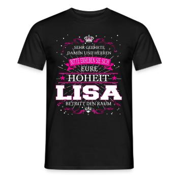 Eure Hoheit Lisa betritt den Raum - Männer T-Shirt - Schwarz - Vorne - AI Model Male 178 light (178cm)