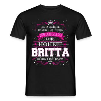 Eure Hoheit Britta betritt den Raum - Männer T-Shirt - Schwarz - Vorne - AI Model Male 178 light (178cm)