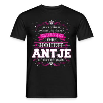 Eure Hoheit Antje betritt den Raum - Männer T-Shirt - Schwarz - Vorne - AI Model Male 178 light (178cm)