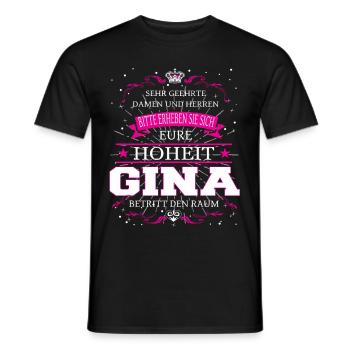 Eure Hoheit Gina betritt den Raum - Männer T-Shirt - Schwarz - Vorne - AI Model Male 178 light (178cm)