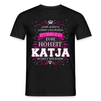 Eure Hoheit Katja betritt den Raum - Männer T-Shirt - Schwarz - Vorne - AI Model Male 178 light (178cm)