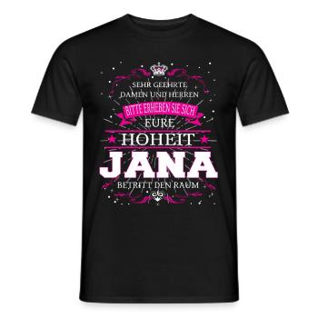 Eure Hoheit Jana betritt den Raum - Männer T-Shirt - Schwarz - Vorne - AI Model Male 178 light (178cm)