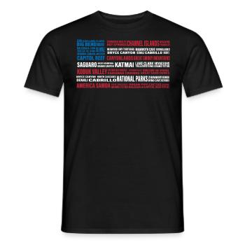 U.S. National Parks, National Park, Denali, Redwood - Men's T-Shirt - black - Front - AI Model Male 178 light (178cm)