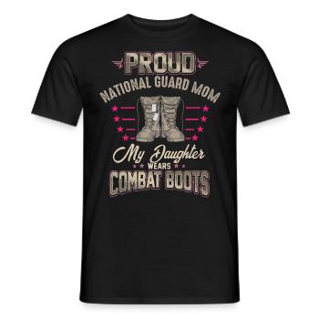 Proud National Guard Mother - Men's T-Shirt - black - Front - AI Model Male 178 light (178cm)