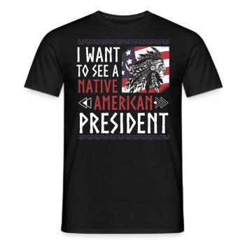 I want to see an Indian president - Men's T-Shirt - black - Front - AI Model Male 178 light (178cm)