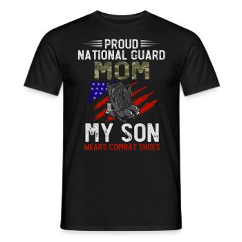 Proud National Guard Mother - Men's T-Shirt - black - Front - AI Model Male 178 light (178cm)