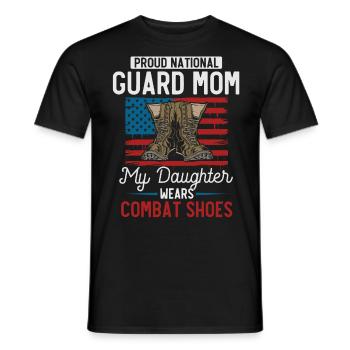 Proud National Guard Mother - Men's T-Shirt - black - Front - AI Model Male 178 light (178cm)