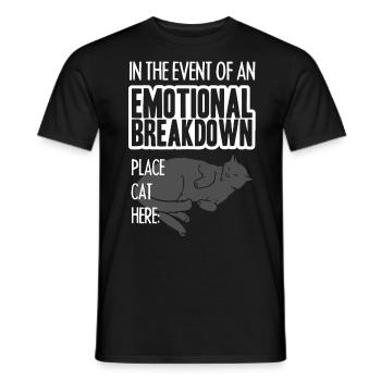 Emotional Break Down Place Cat Here, Cat - Men's T-Shirt - black - Front - AI Model Male 178 light (178cm)