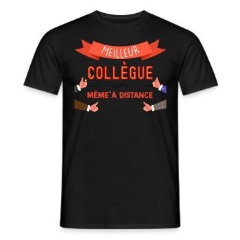Meilleure collegue Télétravail Cadeau - T-shirt homme - noir - Devant - AI Model Male 178 light (178cm)