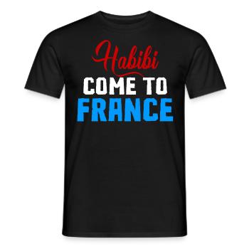 Habibi Come To France - T-shirt homme - noir - Devant - AI Model Male 178 light (178cm)