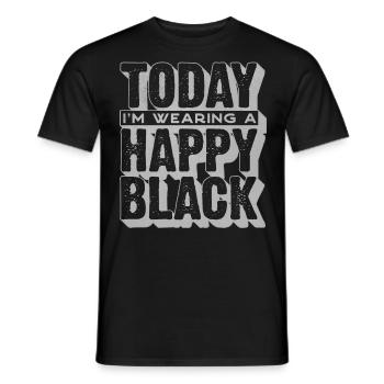 Today I wear a cheerful black - Men's T-Shirt - black - Front - AI Model Male 178 light (178cm)