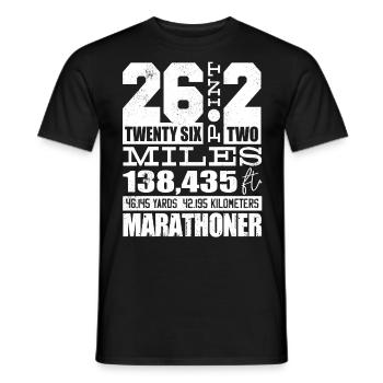 Marathonien, Marathon, Coureurs, 26, 2 - T-shirt homme - noir - Devant - AI Model Male 178 light (178cm)