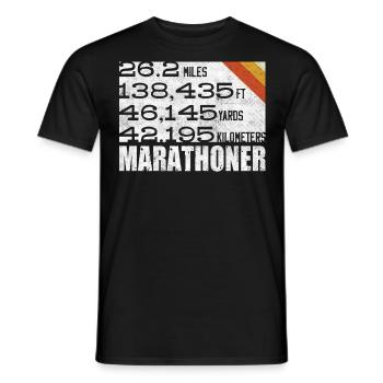 Marathonien, Marathon, Coureurs, 26, 2 - T-shirt homme - noir - Devant - AI Model Male 178 light (178cm)