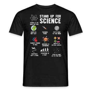 Stand up for science, science - Men's T-Shirt - black - Front - AI Model Male 178 light (178cm)