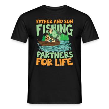 Father And Son Fishing Partners For Life - Männer T-Shirt - Schwarz - Vorne - AI Model Male 178 light (178cm)