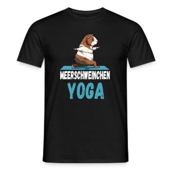 Yoga Meerscheinchen Yogaübung Stretching Dehnen - Männer T-Shirt - Schwarz - Vorne - AI Model Male 178 light (178cm)