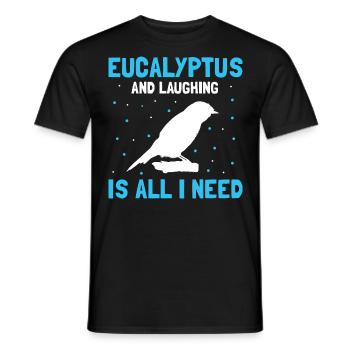 Pêcheur roi australien et oiseau lanchender - T-shirt homme - noir - Devant - AI Model Male 178 light (178cm)