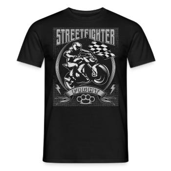 Streetfighter Motorrad Scene Custom - Männer T-Shirt - Schwarz - Vorne - AI Model Male 178 light (178cm)